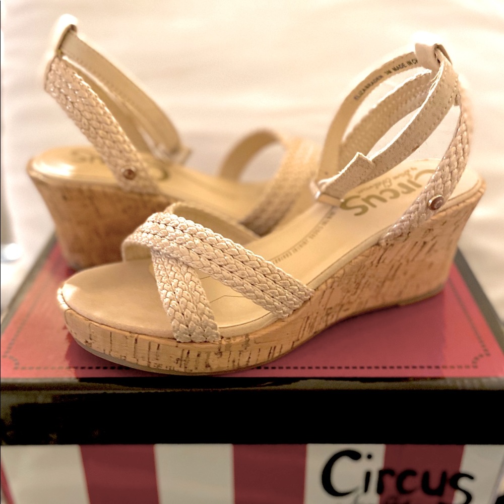 Big Girl tan wedges by Designer Sam Edelman Circus
